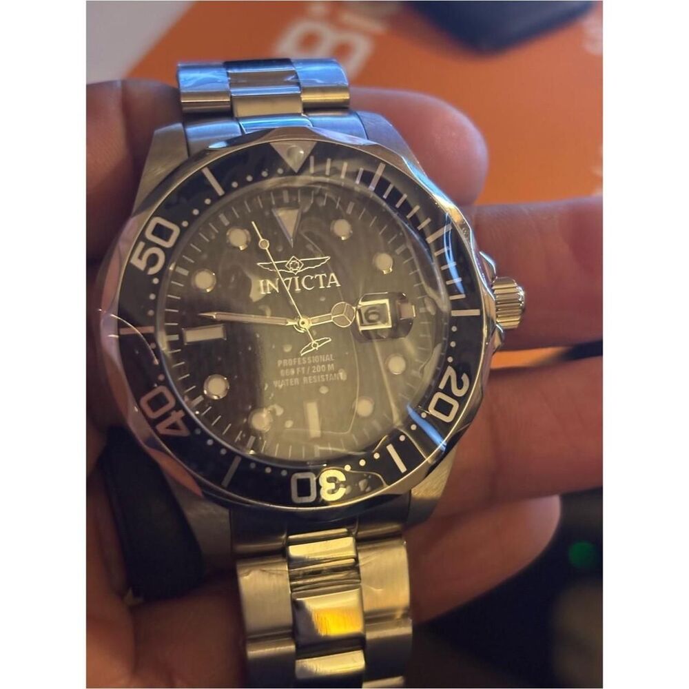 Invicta Men's Silver and Black Watch